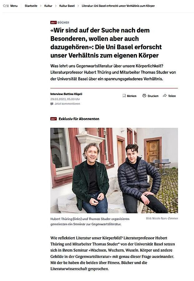 BZ Interview Körperlichkeit