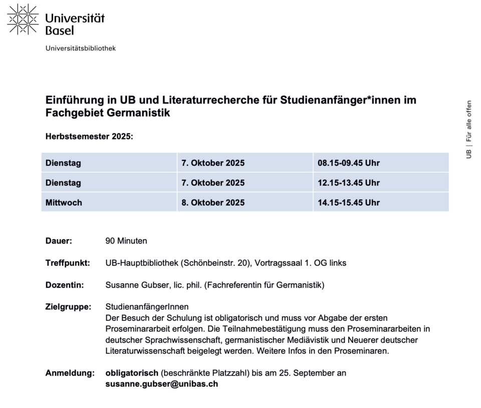 Einführung UB HS25